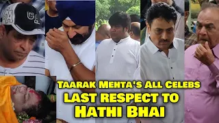 Taarak Mehta's All Celebs BREAK DOWN In Dr Haathi Bhai Funeral | Kavi Kumar Azad Last Rites | Video