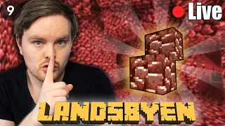 På Hemmelig Oppdrag i Nether 🤫 -  Landsbyen SMP  🔴Live