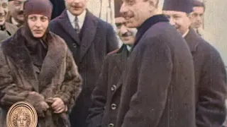 1923 - 16 ocak Halide Edip, Yakup Kadri, Falih Rıfkı ve Mustafa Kemal Atatürk [Renkli]