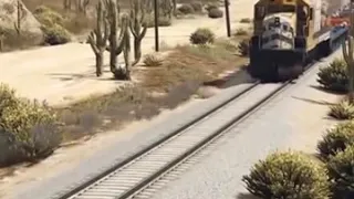 GTA V : Tram Vs Train with RPG Bomb Blast