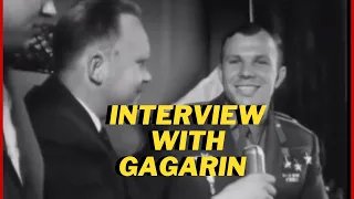 Interview with Gagarin on a train in Finland - 1961