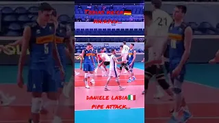Germany's Haikyuu Play VS Italy's Pipe Attack... Tobias Krick🇩🇪 Daniele Lavia🇮🇹 #shorts #haikyuu
