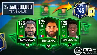 145 OVERALL SQUAD UPGRADE ✅ | MOST EXPENSIVE TEAM ft. BENZEMA, VINÍCIUS JR. IN FIFA MOBILE 23