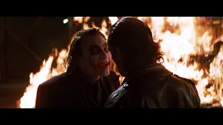 Batman The Dark Knight Joker burning the money scene