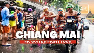 🇹🇭 Thailand Walking Tour - Songkran Water Festival in Chiang Mai 💦 [ 4K Ultra HD - 60 FPS ]