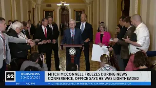 Mitch McConnell freezes during news conference; office says he was lightheaded