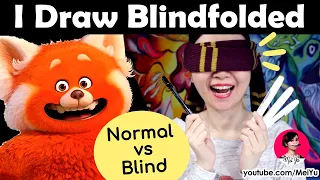 Turning Red: Blindfold vs Normal Drawing | Art Challenge - Mei Yu | Fun Friday