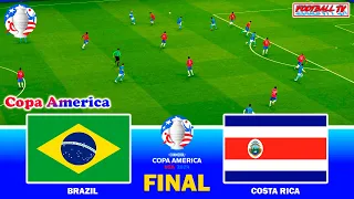 BRAZIL vs COSTA RICA - Copa America Final | Full Match & All Goals | eFootball PES Gameplay PC