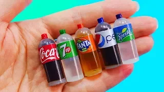 5 DIY MINIATURE DRINK IDEAS ~ Coca-Cola, Pepsi, etc. Realistic Hack and Craft !