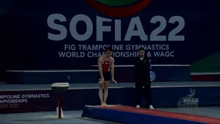 BROWN Kaden (USA) M - 2022 Trampoline Worlds, Sofia (BUL) - Q Tumbling Exercise 2