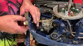 1972 Evinrude Fisherman 6hp outboard carburetor service and points inspection. How to rebuild carb