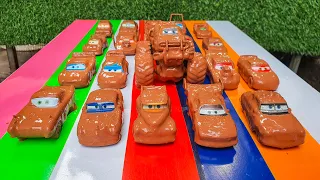 Clean up muddy minicars & disney pixar car convoys! Play in the garden