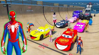 GTA V FNAF and POPPY PLAYTIME CHAPTER 3 in the Epic New Stunt Race For MCQUEEN CARS by Trevor #001