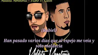 Maldita Monotonia - Rubiel ft Pusho  ( LETRA )