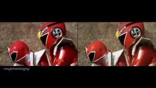 Power Rangers Samurai/Shinkenger Clash of the Red Rangers Split Screen (PR and Sentai version)