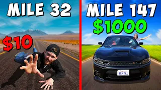 Who can Travel the Farthest?! *$10 vs $1000 BUDGET BATTLE*