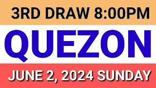 STL - QUEZON June 2, 2024 3RD DRAW RESULT