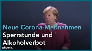 Bundeskanzlerin Angela Merkel zu steigenden Corona-Infektionszahlen und neuen Maßnahmen am 09.10.20