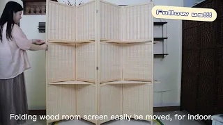 China Furniture Factory丨Beige Woven Bamboo Room Dividers Folding Privacy Screens