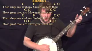 How Great Thou Art (Hymn) Banjo Cover Lesson in C with Chords/Lyrics
