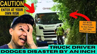 WHOA! HGV Truck Driver Dodges DISASTER By Just One Inch! - Trucking UK