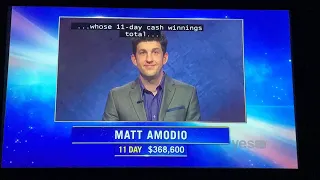 Jeopardy, intro - Matt Amodio Day 12 (8/5/21)