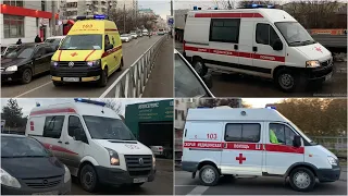 Ambulance responding compilation with siren wail, yelp, air horn, hi-lo, manual