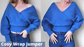 Crochet Wrap Jumper Sweater | Easy Cosy Long Sleeve Wrap Top