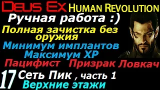 Deus ex human revolution Ручная работа #17 СЕТЬ ПИК  Ч.1 Пацифист призрак ловкач