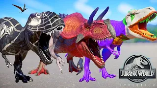 Jurassic World Evolution - Dark Spiderman T-REX, Ultimasaurus, Joker Fight!