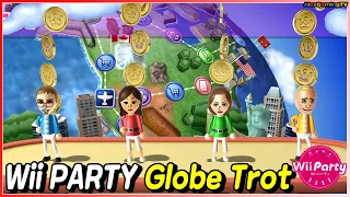 Wii Party - Globe Trot (Advanced com) Santos vs Fumiko vs Elisa vs Fritz | AlexGamingTV