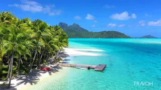 Bora Bora Landing | Amazing Drone Aerial Descent | Motu Tane | French Polynesia 🇵🇫 | 4K Travel