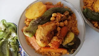 كسكسي تونسي بالدجاج و الخضر 🍗🥔🌶️Couscous tunisien au poulet et aux légumes