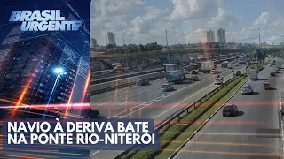 Navio à deriva bate na ponte Rio-Niterói