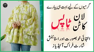 Comfortable Lawn Top Design 2023 | Cotton Short Kurti Design for Summer | Lawn/Cotton Short Top 2023