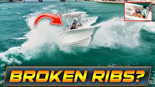 PASSENGER SUFFERS BACK INJURY AT HAULOVER INLET !! | HAULOVER BOATS | WAVY BOATS