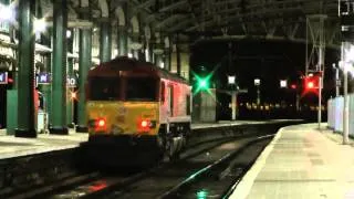 DB 66097 and EWS 66169 working 5M11 Polmadie to Glasgow Central 19th and 21st February 2012