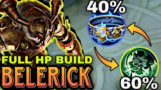 100% SLOW 🔥 BELERICK FULL HP BUILD with THUNDERBELT 1st ITEM 💪 BELERICK BEST BUILD 2023 MLBB