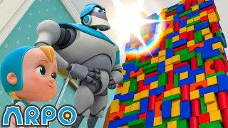 GIANT Building Blocks Tower | ARPO the Robot | Funny Cartoons For Kids | Compilation