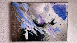 Acryl malen ganz einfach - abstrakt Silber, für Anfänger - Easy Acrylicpainting for Beginners