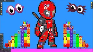 Numberblock Puzzle Tetris Game 600 ASMR SPACE - Making Deadpool Pixel Art Numberblocks by Algodoo