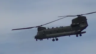 RAF CHINOOK out of ODIHAM sounding like a steam train