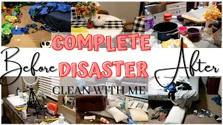 COMPLETE DISASTER/ WHOLE HOUSE CLEAN WITH ME/REAL LIFE MESS/ EXTREME CLEANING MOTIVATION