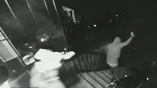 Camera catches two men open fire during home invasion