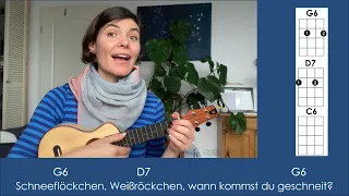 "Schneeflöckchen, Weißröckchen" Playalong // Ukulele Basics // ZWEI-Finger-Akkorde