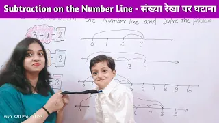 subtraction on a number line | बच्चों के घटाना | subtraction | math for class 1 grade 1 | kids maths