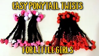 HOW TO MAKE TWO STRAND TWIST PONYTAIL FOR KIDS/ NATURAL HAIR STYLE/ SUPER QUICK & EASY!!