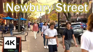 Boston's Shopping Street · Newbury Street · Sunset Walk · 4K