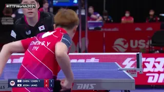 Chen C-A./Chen S-Y. vs Jeon J./Jang W. | 2021 World Table Tennis Championships Finals | XD | R32