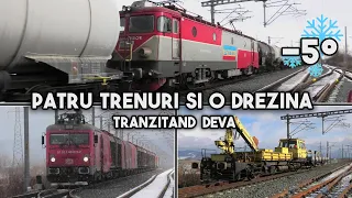 [4K] Patru trenuri și o drezină tranzitând Deva [21.01.2022.]